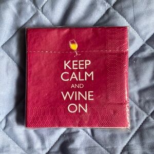 3/$12 Keep calm and wine on napkins